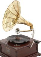 Benzara Wood Metal Gramophone Decor with Musical Blend N2