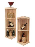 3 ft. Quarter Round Display Wine Shelf (Premium Redwood - Classic Mahogany Stain)