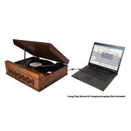 Pyle Home PVNTT6UMT Vintage Style Phonograph/Turntable with USB-To-PC Connection (Dark Maple) N8