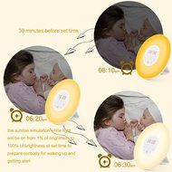 Shengsite Wake Up Light Alarm Clock Radio,Sunrise Simulation Wakes RGB LED Lamp FM Radio and Alarm Clock