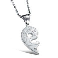 Morenitor[TM]Couple Necklace set Stainless Steel Silver Black Heart Shape Key Matching Set Necklace for Women's... N22