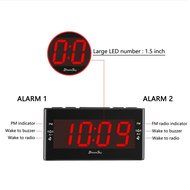 DreamSky Alarm Clock Radio With FM Radio Dual Alarms And Sleep Timer ,Large Number Display,Battery Backup N2