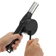 AOHAO Outdoor Camping BBQ Fan Air Blower For Barbecue Picnic Fire Bellows w Hand Crank Blower Manual Blower Soplador...