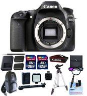 Canon EOS 80D Body Only Kit + 2 32GB Transcend SD Memory Cards + LED Video Light Kit &amp; More - International Version