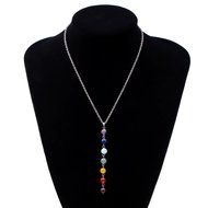 7 Chakra Beads Pendant Chain Necklace Women Yoga Reiki Healing Balancing Jewelry N3