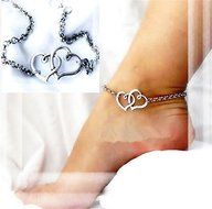 Fashion Double Heart Chain Beach Sexy Sandal Anklet Ankle Bracelet Jewelry Gift N3