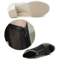 Spritech(TM) Women Girl Summer Net Yarn Stripe PU Leather Open Toe Platform Peep Toe Bootie Flat Shoes Black 39 N37