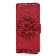 S6 Edge Case,Samsung Galaxy S6 Edge Case - Wallet Embossed Totem Flower Premuim PU Leather Snug Fit Soft TPU Inner... N16