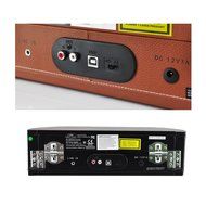 PYLE PVTTBT8BR Bluetooth Classic Vintage Style Vinyl Player Turntable, Vinyl-To-MP3 Record, Rechargeable Battery