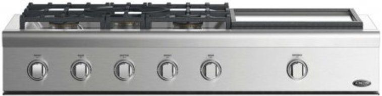 DCS CPV2485GDN 48" Gas Sealed Burner Style Cooktop with 5 Burners, Griddle, Sealed Dual Flow Burners in Stainless...