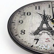 Eiffel tower large decorative wall clock absolutely silent bedroom wall clocks vintage wall watches home decor