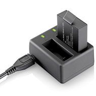 Neewer&reg; USB Dual Battery Charger with (2 Pack) 900mAh Replacement Battery for SJ4000/5000/6000/7000 of RioRand... N7