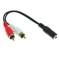 Generic 3.5mm Female to 2x Phono RCA Male Audio Extension Cable Stereo Jack Dual RCA 6" Black N4