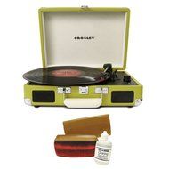 Crosley CR8005A-GR Cruiser Portable Turntable (Green) w/ Record Cleaning Kit N2