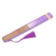 Linen Butterfly Flowers Hand Fan Lacquer Handle Folding Fan Purple N2