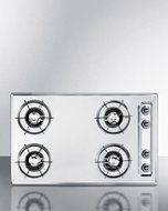 Summit ZNL05P 30" Built-In Natural Gas Cooktop with 4 9000 BTU Open Burners Battery Start Ignition Recessed Top...