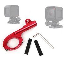 DURAGADGET Ultra-Strong Forged Aluminium Handlebar Mount in Red For GoPro Hero 4 Session, HERO 4, 3+, 3, 2, 1...