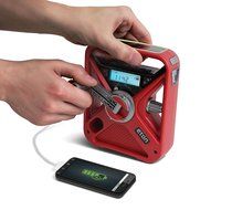 American Red Cross FRX2 Hand Turbine AM/FM Weather Radio with Smartphone Charger - Red (ARCFRX2WXR) N9