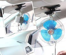 Happykueen 6 Inch 12V Portable Vehicle Auto Car Fan Oscillating Car Truck Cooling Fan For Pets Dogs With Clip...