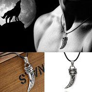 Unique Stainless Steel Men Domineering Wolf Tooth Shape Pendant Necklace SS N5