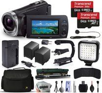 Sony HDR-PJ440 Full HD Handycam Camcorder Video Camera + 128GB Memory + Charger with Car/Euro Adapter + Action...