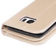 Badalink Galaxy S7 Edge Wallet Case 9 Card Slots Plastic Mirror Hand Strap Stand Feature Embossed PU Leather Flip... N5