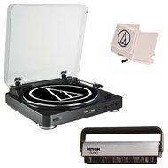 Audio Technica AT-LP60 Fully Automatic Belt Driven Turntable with Knox Vinyl Brush Cleaner, (Black)