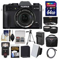 Fujifilm X-T10 Digital Camera &amp; 16-50mm II XC Lens (Black) with 64GB Card + Case + Flash + Battery &amp; Charger +... N19