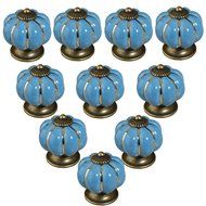 KINGSO 10pcs Pumpkin Ceramic Door Knobs Drawer Pull Handle Cabinet Cupboard Wardrobe N2