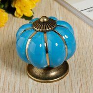 KINGSO 10pcs Pumpkin Ceramic Door Knobs Drawer Pull Handle Cabinet Cupboard Wardrobe N3