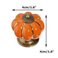 KINGSO 10pcs Pumpkin Ceramic Door Knobs Drawer Pull Handle Cabinet Cupboard Wardrobe N4