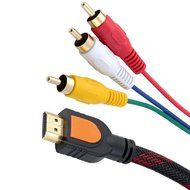 Fivetech 5FT 1080P HDMI Male to 3 RCA Video Audio AV Cable Adapter For TV HDTV DVD New