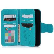 Badalink Galaxy S7 Edge Wallet Case 9 Card Slots Plastic Mirror Hand Strap Stand Feature Embossed PU Leather Flip... N8