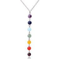 7 Chakra Beads Pendant Chain Necklace Women Yoga Reiki Healing Balancing Jewelry N5