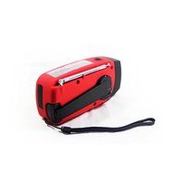 Sminiker Solar Self Powered Portable Hand Crank Emergency Radios, AM/FM/NOAA Weather, Emergency Flashlight (Red) N5