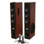 Acoustic Audio TSi550 Bluetooth Powered Floorstanding Tower Home Multimedia Speaker Pair and Mics TSi550M2 N4