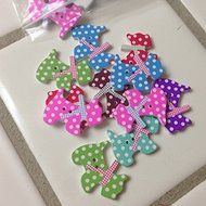 MuLuo 50pcs/Pack Beautiful Decorative Wooden Buttons Elephant Children Handmade Buttons Holes Elephant