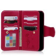 Badalink Galaxy S7 Edge Wallet Case 9 Card Slots Plastic Mirror Hand Strap Stand Feature Embossed PU Leather Flip... N14