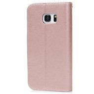 Badalink Galaxy S7 Edge Wallet Case 9 Card Slots Plastic Mirror Hand Strap Stand Feature Embossed PU Leather Flip... N17