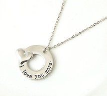 Celebrity Romantic Jewelry&quot;I Love You More&quot;Family Necklace Charm Pendant Wedding N3