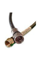 Black Quad Shield RG-6 Coax 75 Ohm Cable with Solid Copper Center Conductor for (Digital CATV, Satellite TV, or...