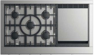 DCS CPV2485GDN 48" Gas Sealed Burner Style Cooktop with 5 Burners, Griddle, Sealed Dual Flow Burners in Stainless... N2