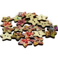 MuLuo 100pcs Mixed 2 Holes Sewing Bakelite Buttons Pentagram Colorful Buttons 18mm
