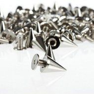 Loevers 200pcs/set 9.5mm Silver Cone Spikes Screwback Studs DIY Craft Cool Rivets Punk by LOEVERS