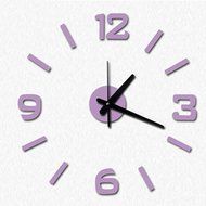 MuLuo Four colors DIY Numbers Wall Clock Acrylic Mirror Wall Stickers Watches Home Decor Clock light purple