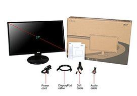 Acer K272HUL Cbmidp Black 27&quot; WQHD HDMI DisplayPort Widescreen LED Backlight LCD Monitor Built-in... N8