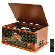 New PYLE PRO PTCD56UBWD Retro-Style Bluetooth Turntable with Vinyl to MP3 Recording, CD Player &amp; Cassette Player...