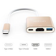 OTBBA USB C to HDMI, USB Type C to HDMI/USB 3.0/USB C Female 3-in-1 Multiport Adapter for 2015 Macbook