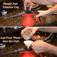 New Version Spill-Proof Multi-Purpose Handheld Steam Cleaner with Safety Lock steamer for stain removal, curtains... N3