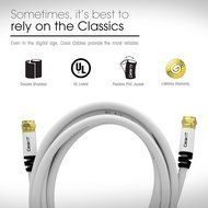 GearIt Digital Audio/Video (25 Feet/7.5 Meters)UL CL2 RG-6 F Type Gold Plated Coaxial Cable Connectors, White